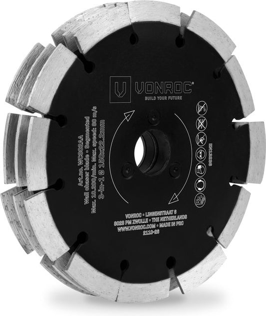 VONROC Lame de scie diamantée 3-en-1 - 150x22.2mm - Pour trancheuse VONROC PRO WC503AC