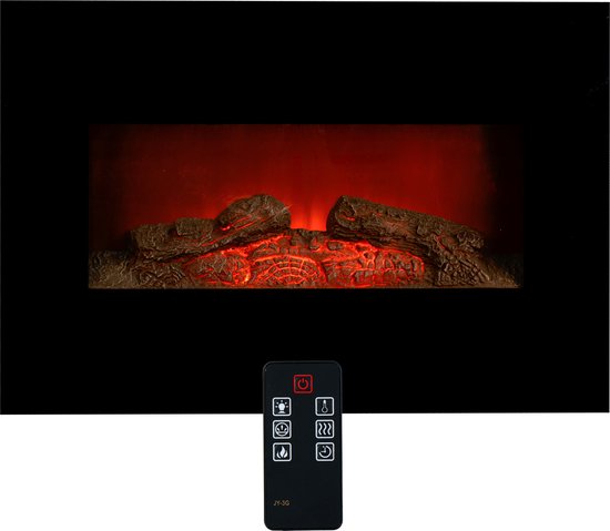 Cheminée Électrique Memphis - Classic Fire  - Chauffage avec Télécommande et Minuteur - Effet Flamme LED - 1800 W – Noir