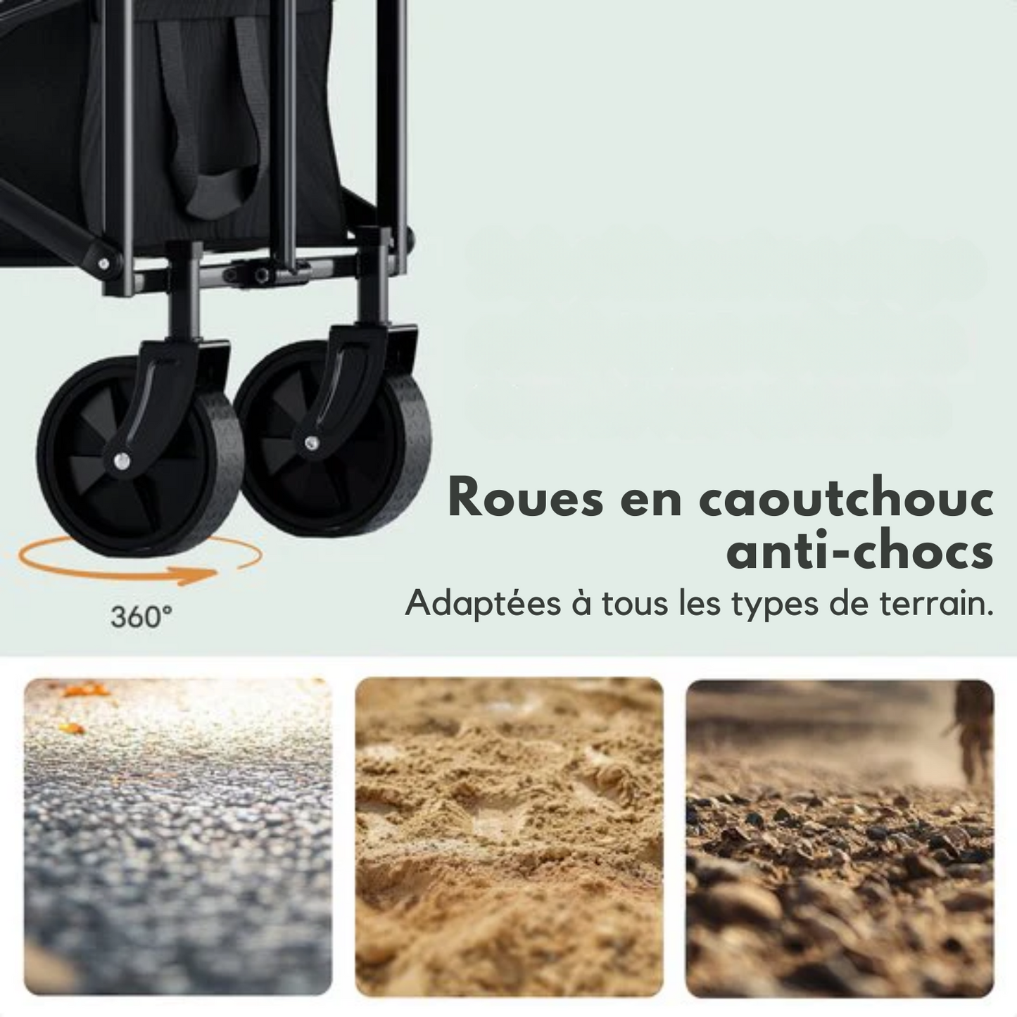 Chariot à roulettes LifeGoods - Compact - Polyester - 80 L/ 80 kg – Noir