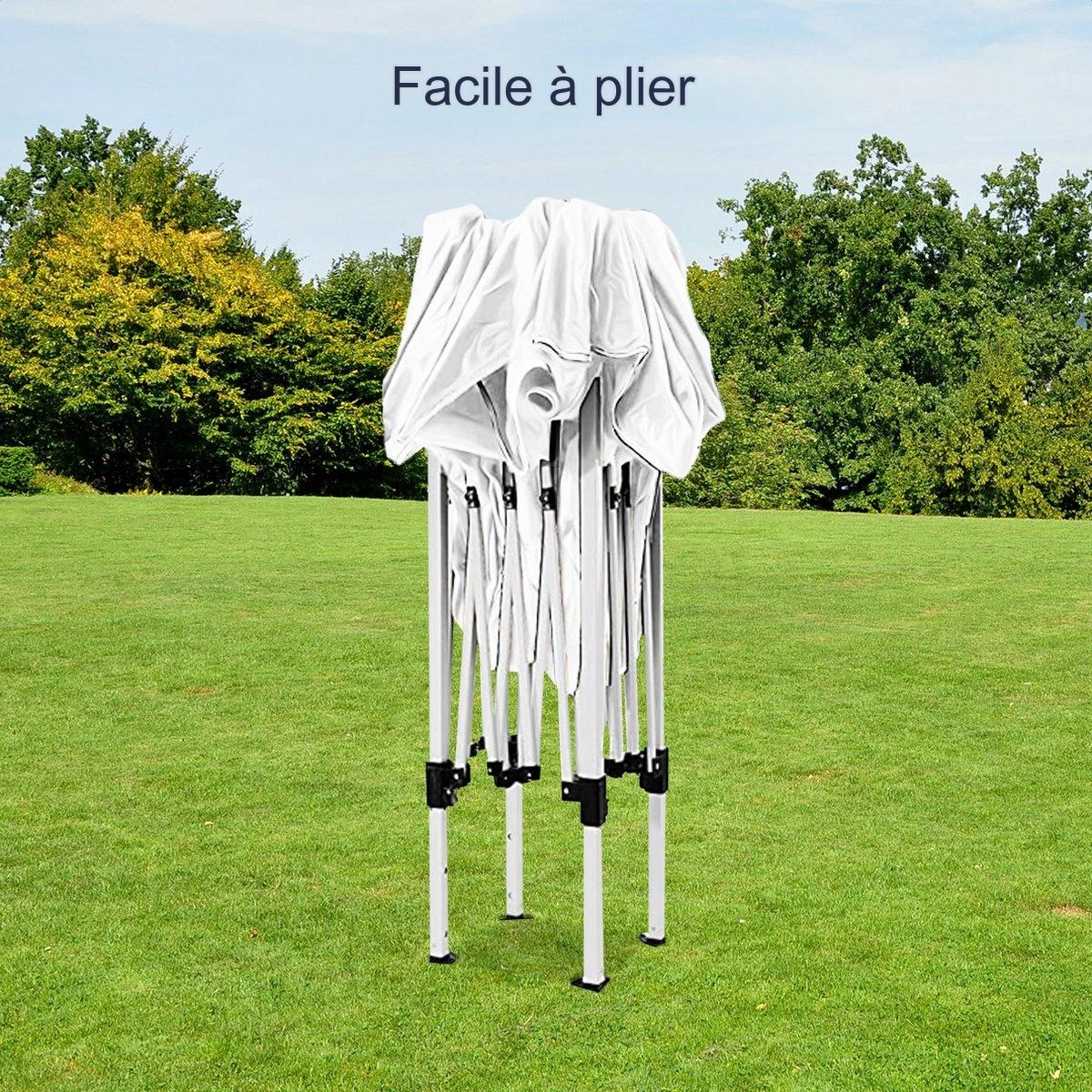 Tonnelle de jardin - LifeGoods - 3x3 m - Pliable - Imperméable - Avec sac de transport - Blanc