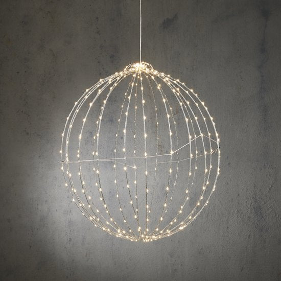 Luca Lighting Christmas Light Ball with Classic White LED Lights - Ø50 cm - Silver