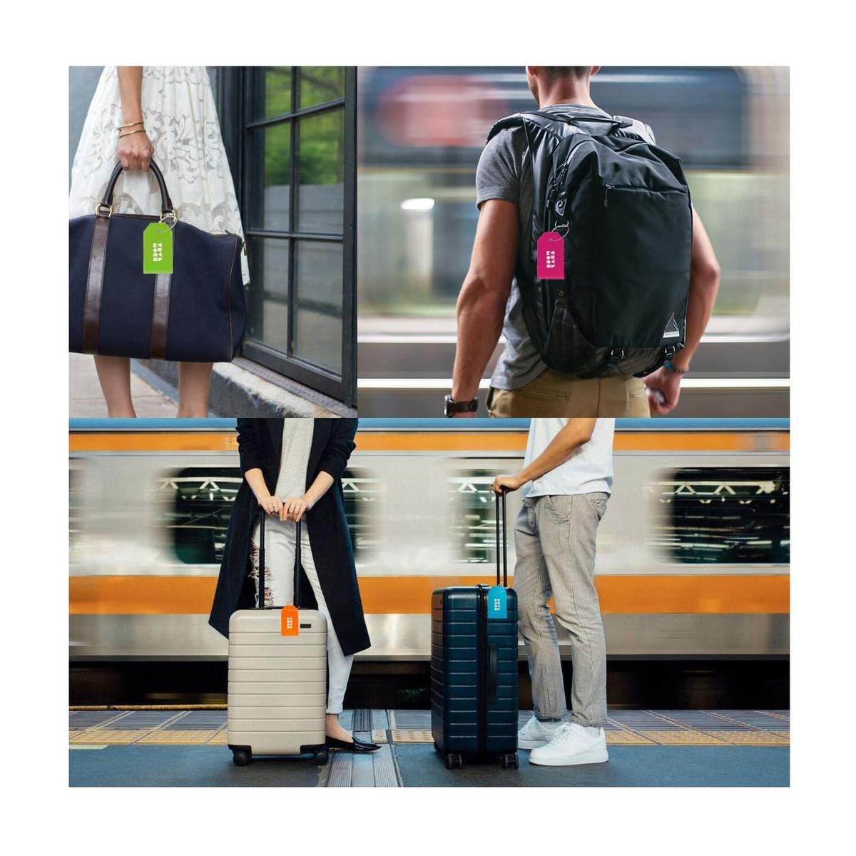 TRVLMORE Etiquette de bagage - Cuir - Pour valises et sacs - 7 pièces - Plusieurs couleurs