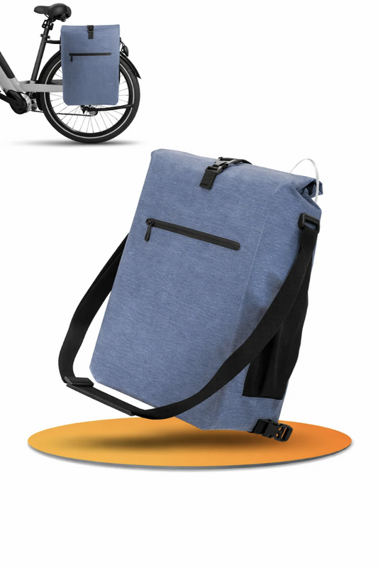 Sac à vélo MiVelo - 3-en-1 sac à dos 25L - étanche - 58×30×15 cm - bleu jean
