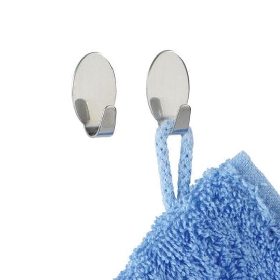 Wenko Crochet mural « Nain » 2,6 cm, acier inoxydable argent mat, lot de 2