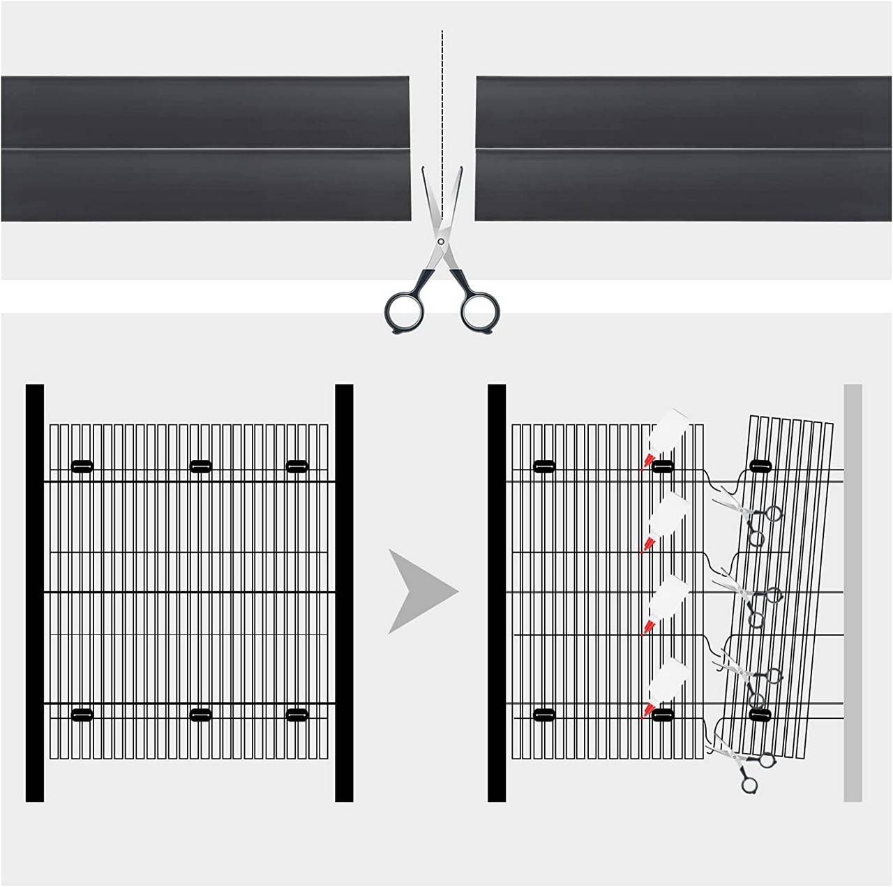WOLTU PVC Privacymat - Brise-vent - Gris - 400 x 100 cm