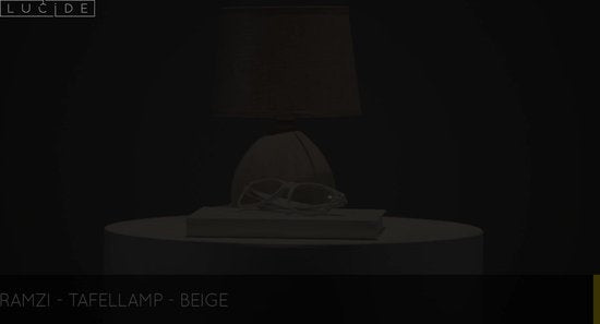 Lucide Lampe à poser RAMZI - Ø 18 cm - 1xE14 - Beige