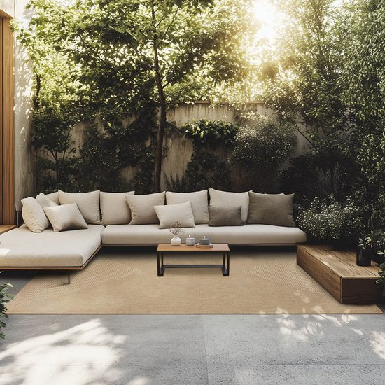 tectake® Tapis tressé - Style Boho - Tapis en jute pour l'intérieur et l'extérieur - Durable, facile d'entretien, indéformable et anti-allergique - Tapis vintage - Tailles div. - 200x290 cm