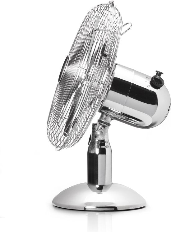 Ventilateur de table Tristar VE-5953 chromé - Diamètre 30 cm - Trois vitesses