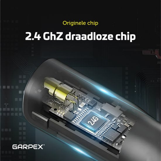 Garpex® Wireless Presenter - Clicker de présentation - Présentateur sans fil - Télécommande Powerpoint - Pointeur laser - Sans fil