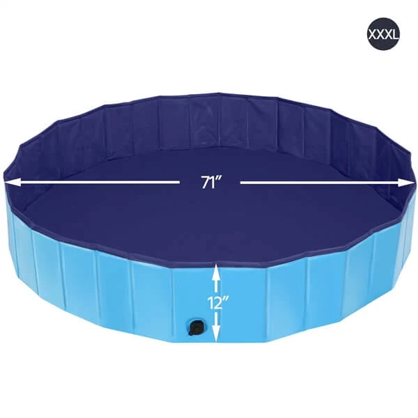 Piscine pliable pour chiens Yaheetech 100/120/140/160 x 30 cm – Baignoire antidérapante pour chiens