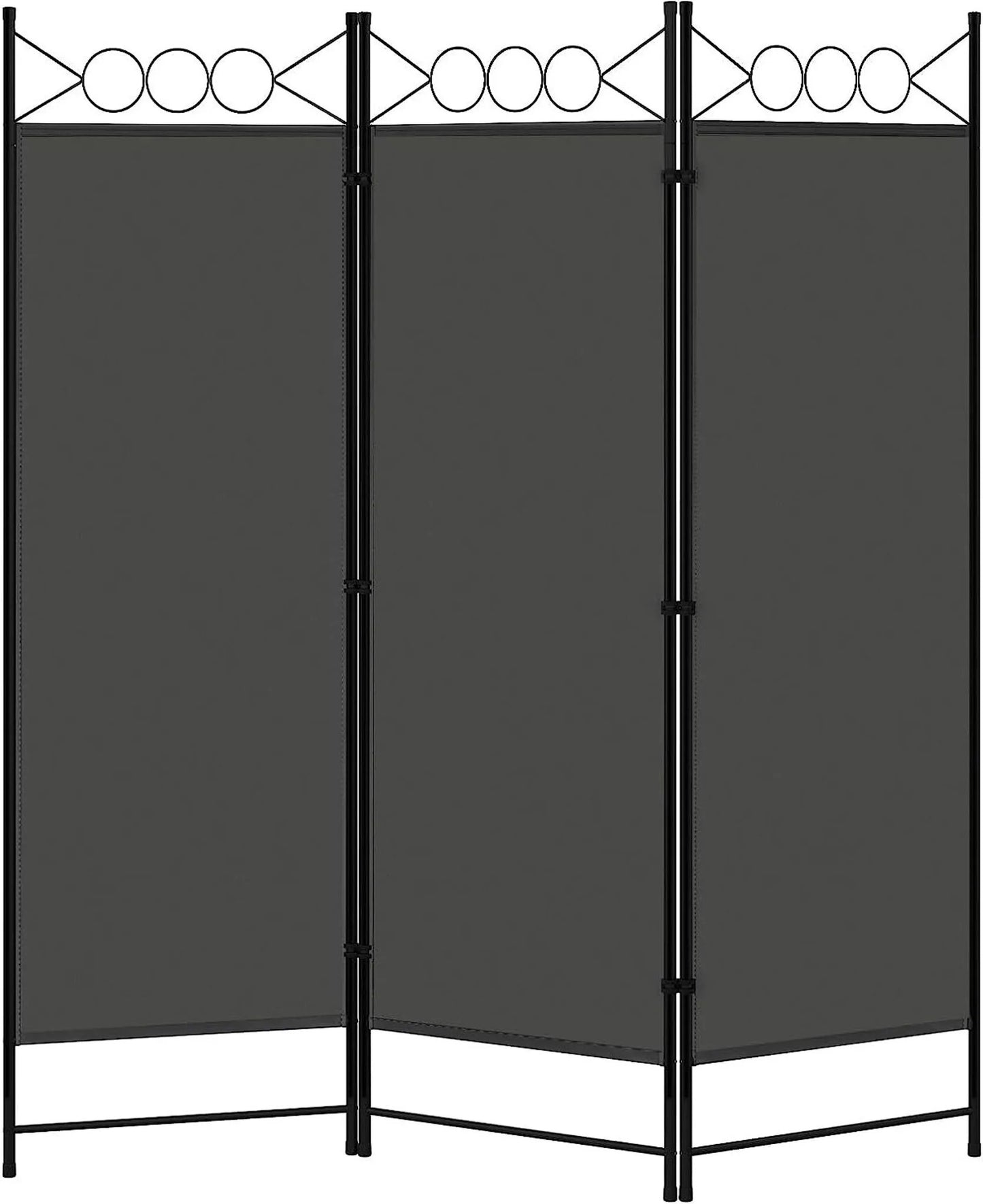 Woltu Paravent Space Divider 3-Piece Folding - Dark Grey - 167 x 172 cm - Freestanding Privacy Wall for Indoor & Outdoor use