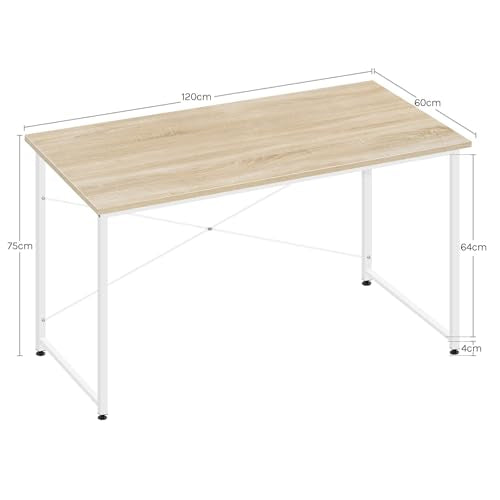 Woltu Bureau d'ordinateur Compact 120 x 60 cm Chêne clair