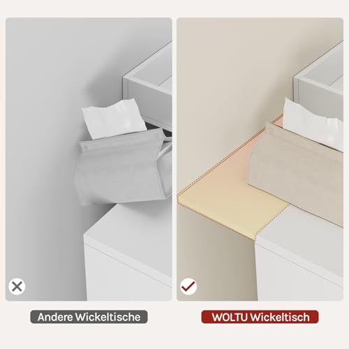 Woltu Tapis à langer pour table à langer blanc 80 x 80 cm avec bord de protection