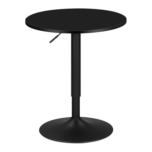 Woltu Round Adjustable Barstool Table Black MDF