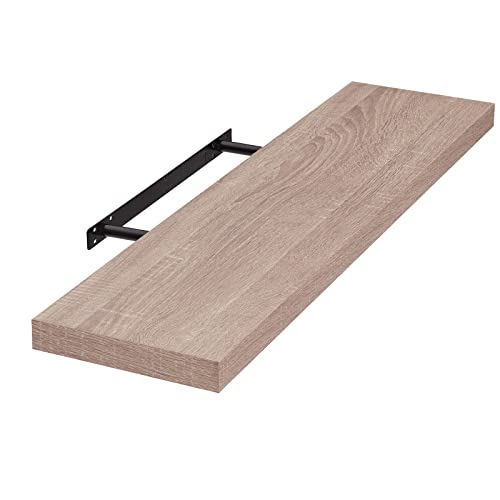 Eugad Wall Shelf 0117QJ - Etagère flottante robuste - Chêne - 80 cm