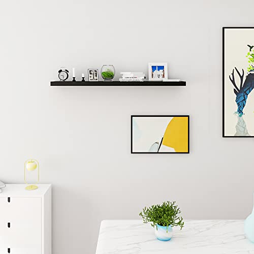 Etagère murale Woltu - Flottante - Noir brillant - 120 cm - Extra forte