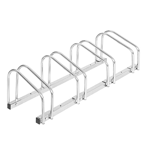 Woltu FZ1139m2 Porte-vélos pour 4 vélos - Porte-vélos robuste en métal pour l'intérieur et l'extérieur - Noir - 120 x 40 x 50 cm