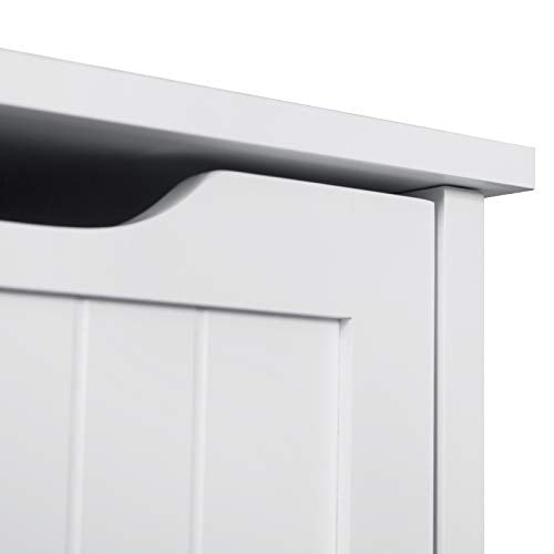 Esituro Armoire de toilette SBP0020 Avec 4 Tiroirs - MDF Blanc - Compact et Spacieux 24 x 26 x 16 cm