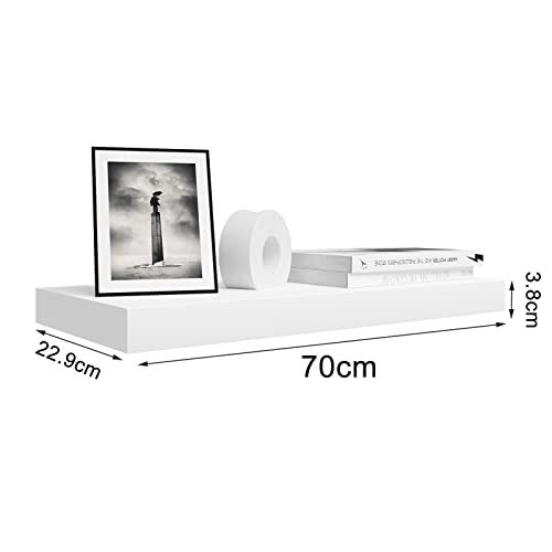 Woltu Set of 3 Floating Wall Shelves - White - Pour le salon, la cuisine, la chambre et la salle de bain