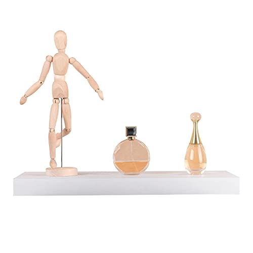 Ensemble de 2 étagères murales Woltu - Étagères suspendues blanches en MDF - 50 x 23 x 3,8 cm