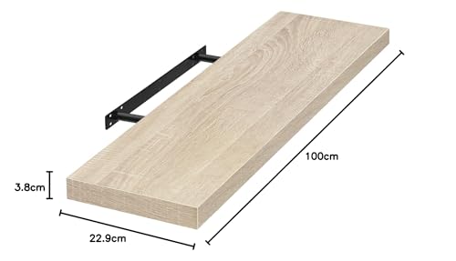 Eugad Etagère murale MDF Chêne 100 cm