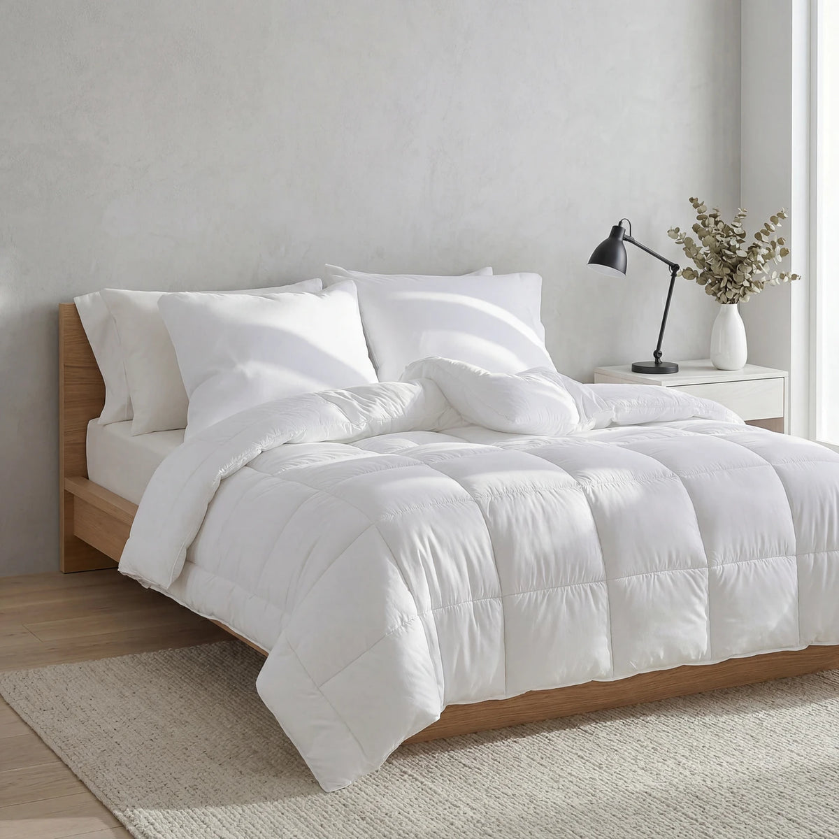 Couette 4 saisons Bedsure 155 x 220 cm - Certifiée Oeko-Tex - Blanche