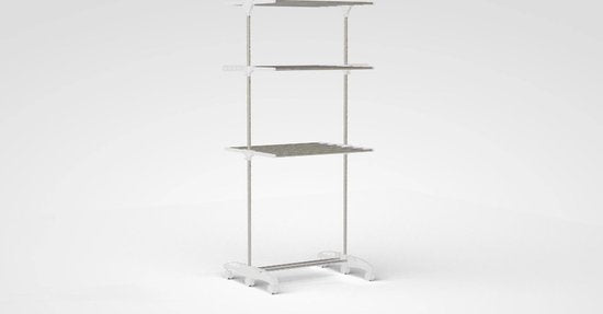 Avalo Clothes Rack - Tour de séchage à roulettes - 4 niveaux - pliable - blanc