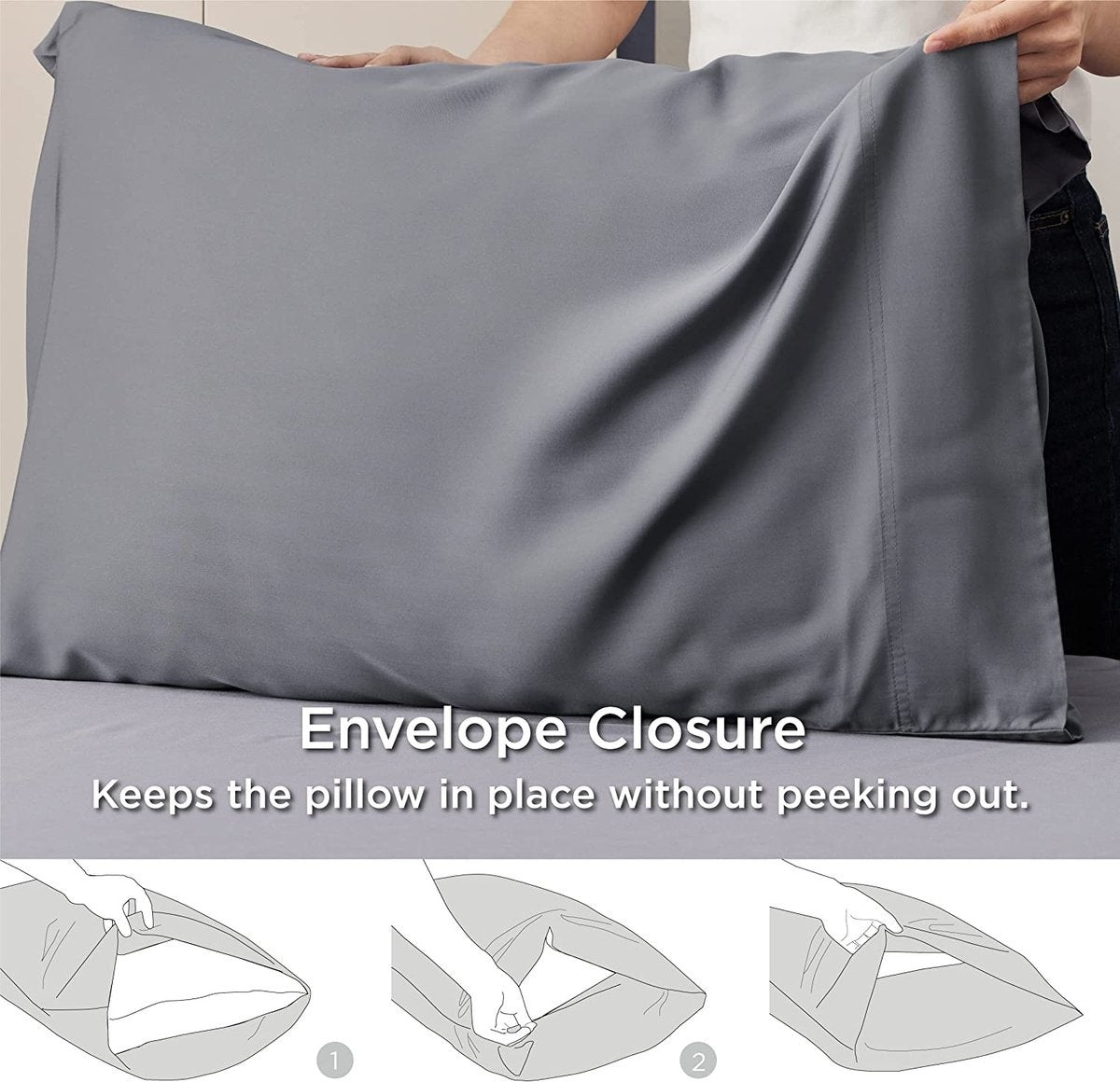 Kalm Kussensloop 60x70cm - 100% Hoogwaardige Katoen - Comfortabel en Vochtregulerend - Blauw/Wit