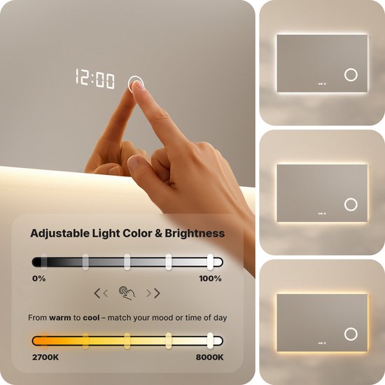 Mirlux Miroir de salle de bain avec éclairage LED et chauffage - 110x70CM