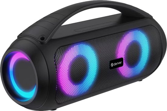 Denver Enceinte Bluetooth sans fil - Effets de lumière - Boîte à musique - AUX - TWS Pairing - BTG616