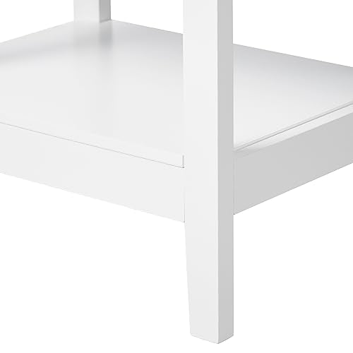 Woltu Table de nuit avec tiroir et 2 casiers de rangement MDF blanc 38 x 28 x 71 cm Lot de 2