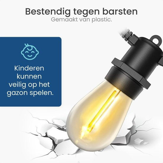 Gologi guirlande lumineuse extérieure et intérieure - Guirlande lumineuse 5M - Eclairage de jardin LED - Eclairage d'ambiance chaud 2700K - Etanche - Eclairage intelligent avec App - Connectable jusqu'à 20M