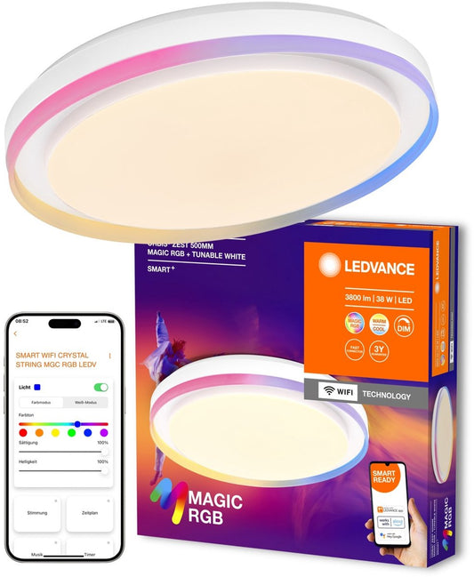 Ledvance Smart+ Orbis Zest plafonnier wifi - Ø 50 cm - blanc - RGB & tunable white