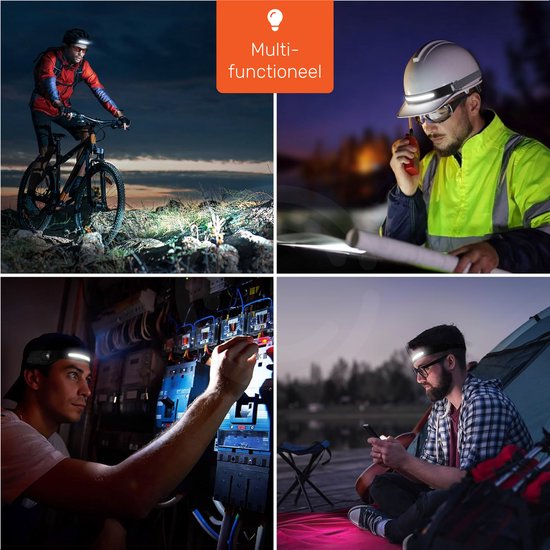 Lampe frontale LED rechargeable - 2 Pack - 6 positions - Réglable - 150 mètres - Lampe frontale pour le camping - Style militaire - Etanche - Proskill