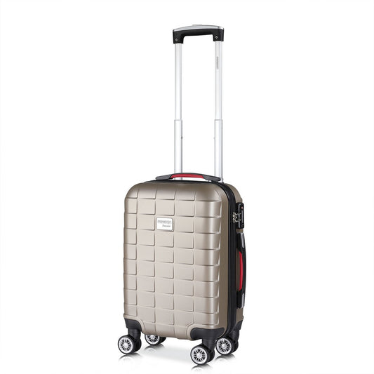 Valise cabine Monzana Exopack 41 litres - 53 x 37 x 21 cm - Coque rigide avec serrure TSA et 4 roulettes doubles pivotantes - Champagne