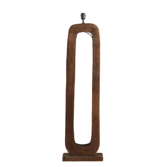 Lampe sur pied KelAfo - Bois - 38 x 12 x 125 cm - Brun chocolat