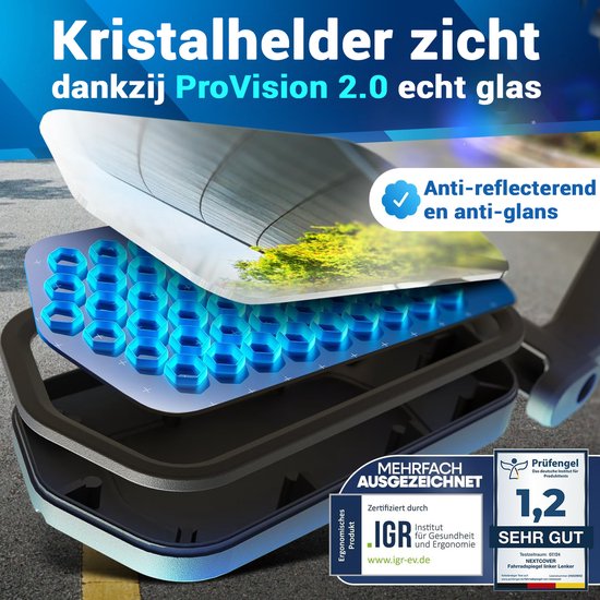 NEXTCOVER® Rétroviseurs vélo e-bike gauche et droite SET avec ProVision verre véritable - Rétroviseur vélo monté sur guidon - Rétroviseur vélo e-bike, Rétroviseur vélo et e-bike