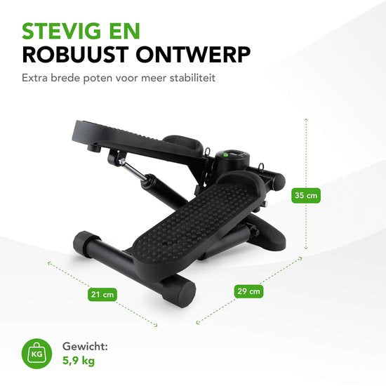 Tunturi Stepper - Stepper de fitness - Stepper - Step d'aérobic - Fitness - Avec écran et sangles de résistance - Noir