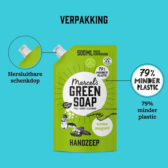 Recharge de savon pour les mains Marcel's Green Soap - Tonka & Muguet - 500 ml