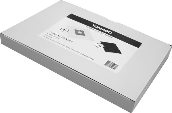 Tomado TDB300 - 4 sacs d'aspirateur - 1 filtre moteur - convient aux aspirateurs Tomado : TVC3003B | TVC3001B | TVC2002B