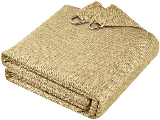 tectake® Toile d'ombrage rectangulaire Sunny - 5 x 7 m - Toile d'ombrage extra robuste en HDPE 185 g/m² - Protection UV 50+ - Résistant aux intempéries et à la déchirure - Parasol pour jardin, balcon, terrasse - Parasol avec matériel de fixation - Couleur