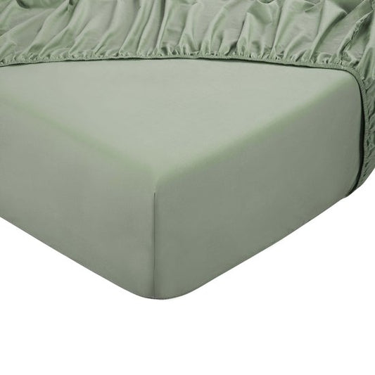 Drap-housse DoubleDry 100% coton naturel - Lit double 180x200 cm - Doux et respirant - Elastique sur tout le pourtour - Vieux Vert