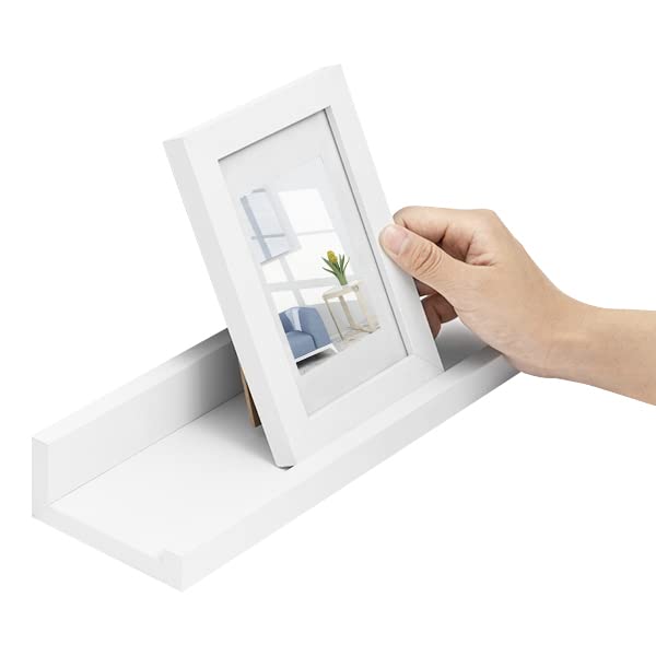 Woltu Set de 3 étagères murales flottantes - MDF blanc - 60 x 15 x 10 cm