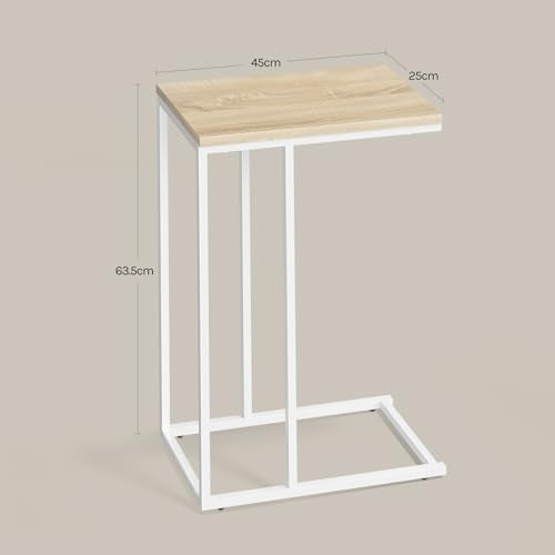 Table d'appoint Woltu - Structure métallique et plateau MDF - Chêne clair - 45 x 25 x 63,5 cm