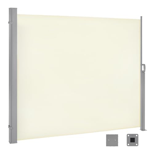 Brise-vue Woltu - Parasol extensible et séparateur d'espace - Crème - 180 x 350 cm
