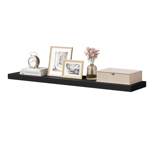 Etagère murale flottante Woltu - Noir - 110x22.8x3.8 cm