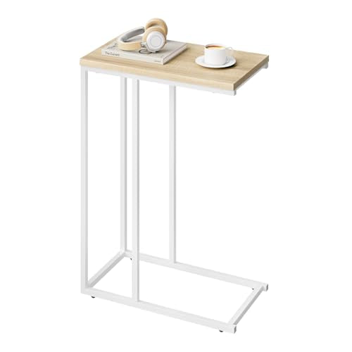 Table d'appoint Woltu - Structure métallique et plateau MDF - Chêne clair - 45 x 25 x 63,5 cm