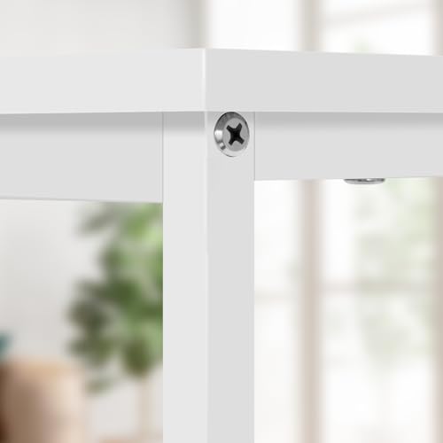 Bureau Woltu avec cadre en métal - Blanc - 100 x 50 x 75 cm