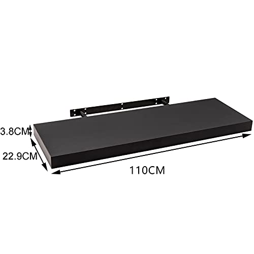 Etagère murale flottante Woltu - Noir - 110x22.8x3.8 cm