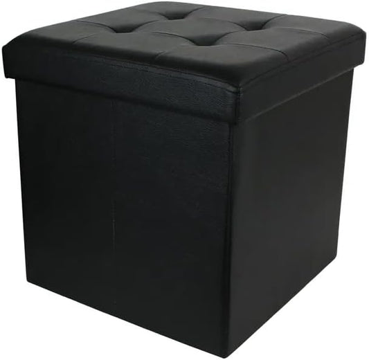 SoBuy Pouf avec rangement - 48 x 48 x 48 cm - Noir